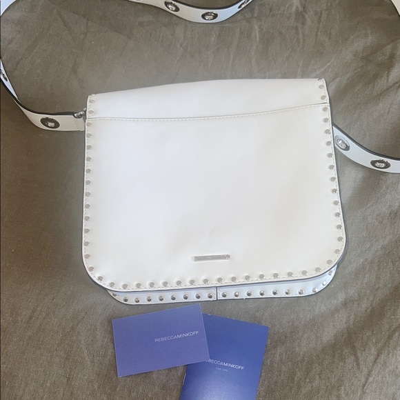 Rebecca Minkoff White Crossbody Bag with Silver Accents - Picture 2 of 6
